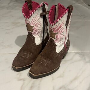 Girls Gold and Pink Star Cowboy Boots